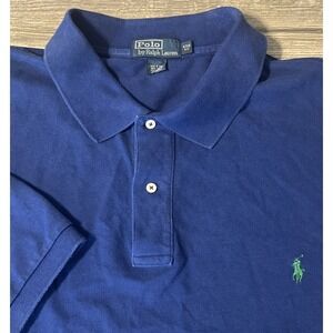 Polo Ralph Lauren Short Sleeve Polo Shirt, Royal Blue, Green Pony Size 4XB Big